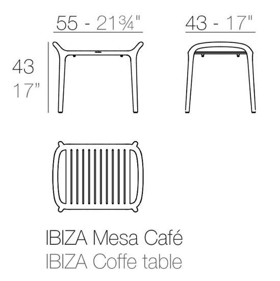 Столик пластиковый для лежака Ibiza Basic