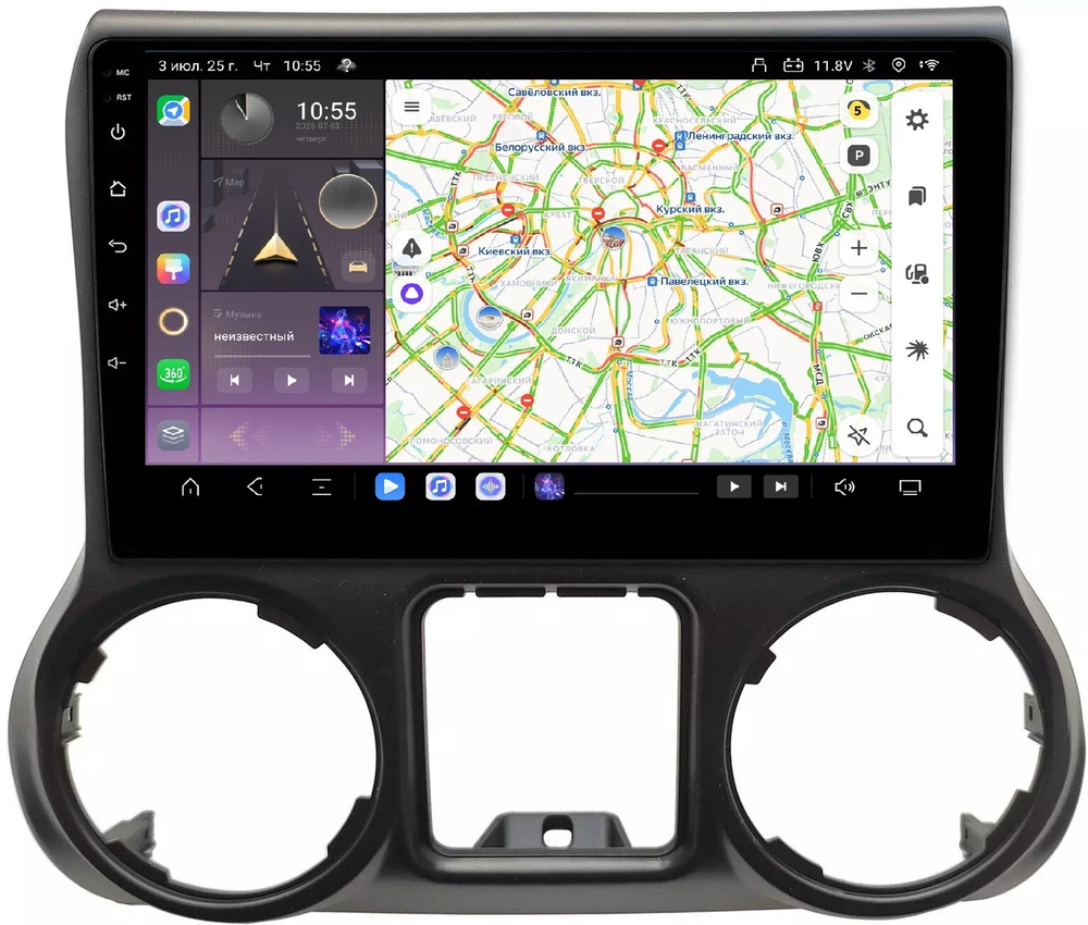 Магнитола для Jeep Wrangler 2010-2014 - Carmedia OL-1258-1 QLed, Android 13, TS20, CarPlay, SIM-слот
