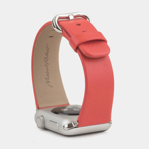 Ремешок для Apple Watch 40/41/42 mm из кожи теленка, кораллового цвета