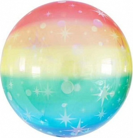 К 18'' Сфера 3D Deco Bubble Звездные искры Радужный