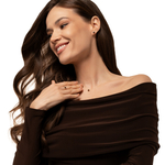 Пусеты с черным фианитом