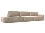 Диван прямой Прага Модерн Лонг подлокотник справа, Бежевый, Велюр, 121739