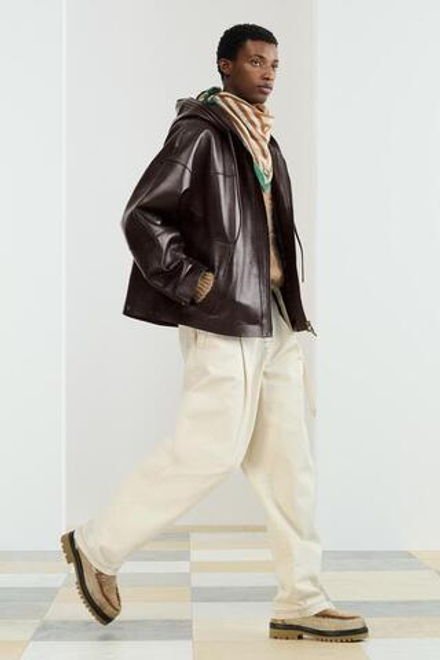 ZARA СВОБОДНАЯ КУРТКА ИЗ КОЖИ, ТЁМНО-КОРИЧНЕВЫЙ