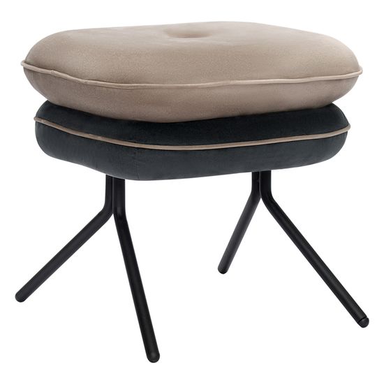 Пуф pea, велюр, бежевый/темно-серый