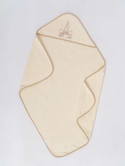 Полотенце с уголком махровое Lollycottons Единорог звезды
