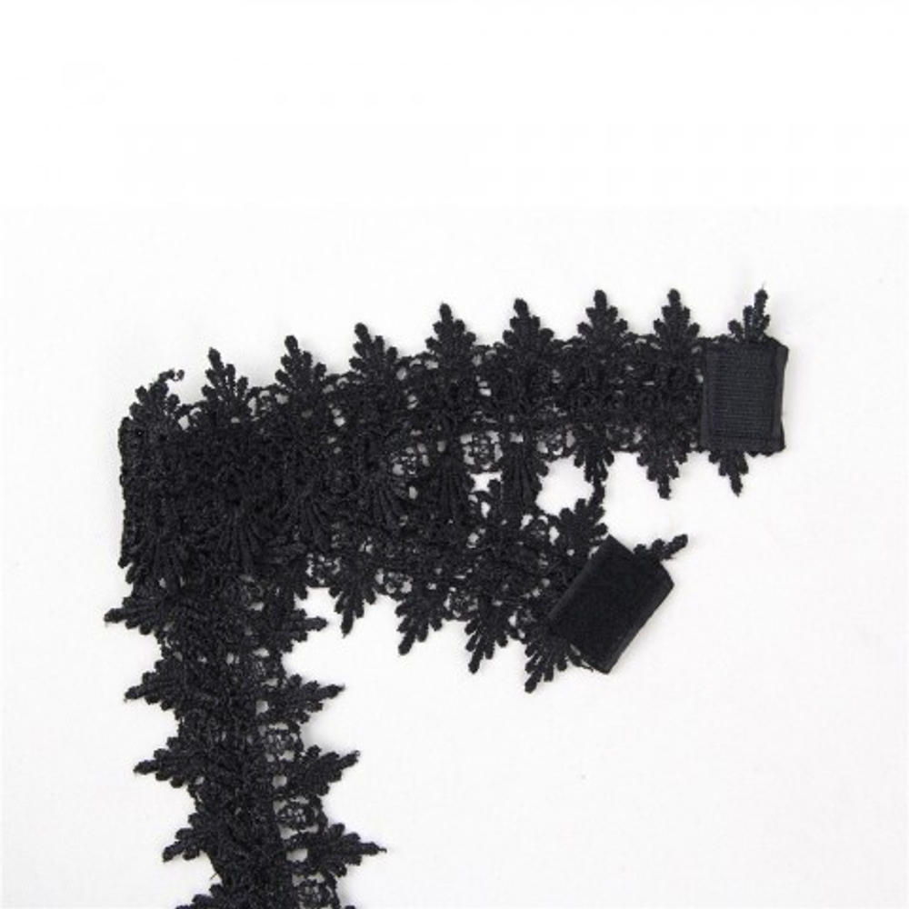 Кожаная сорочка-грация Ohyeah с пажиками и чокером, XL-2XL