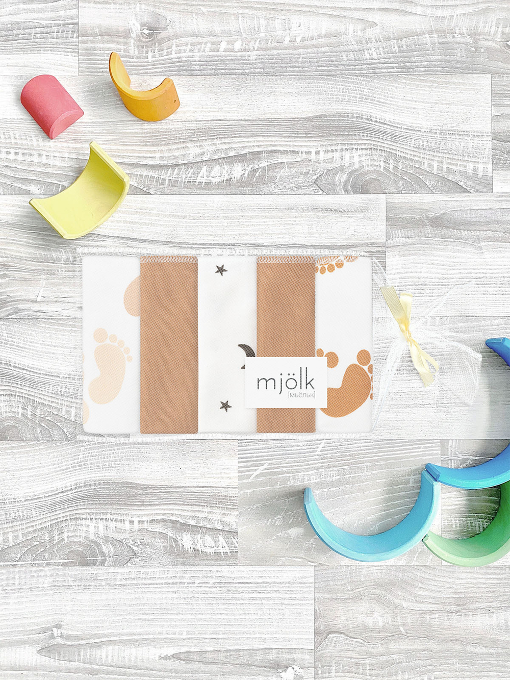 Набор платочков-слюнявчиков Mjölk Ножки