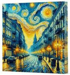 Van Gogh 6 Sokak - Çizgisiz Yan Boyamalı Defter