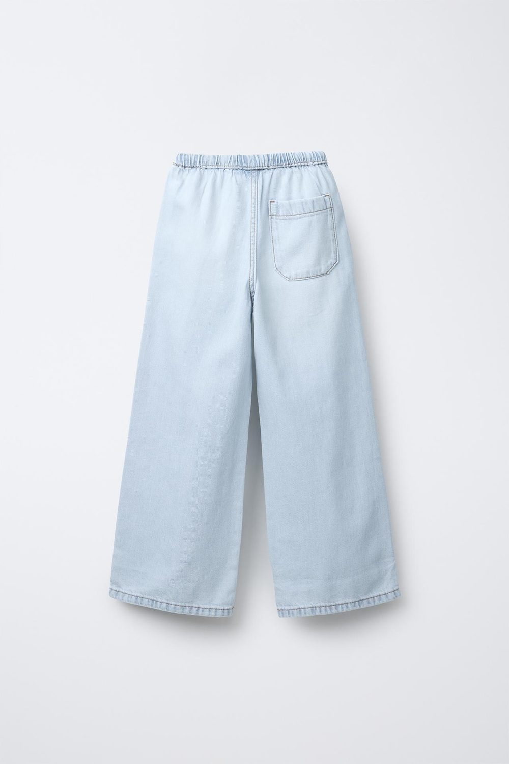 ZARA ДЖИНСЫ WIDE LEG C ТОНКИМ ПОЯСОМ, ГОЛУБОЙ