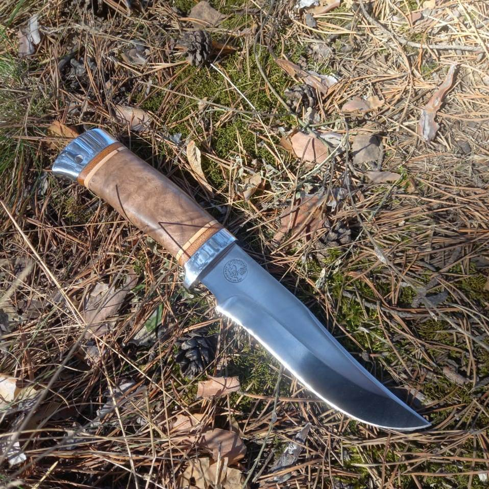 Нож кованый НС-52А с алюминиевыми вставками (40Х10С2М) гравировка (Златоуст)