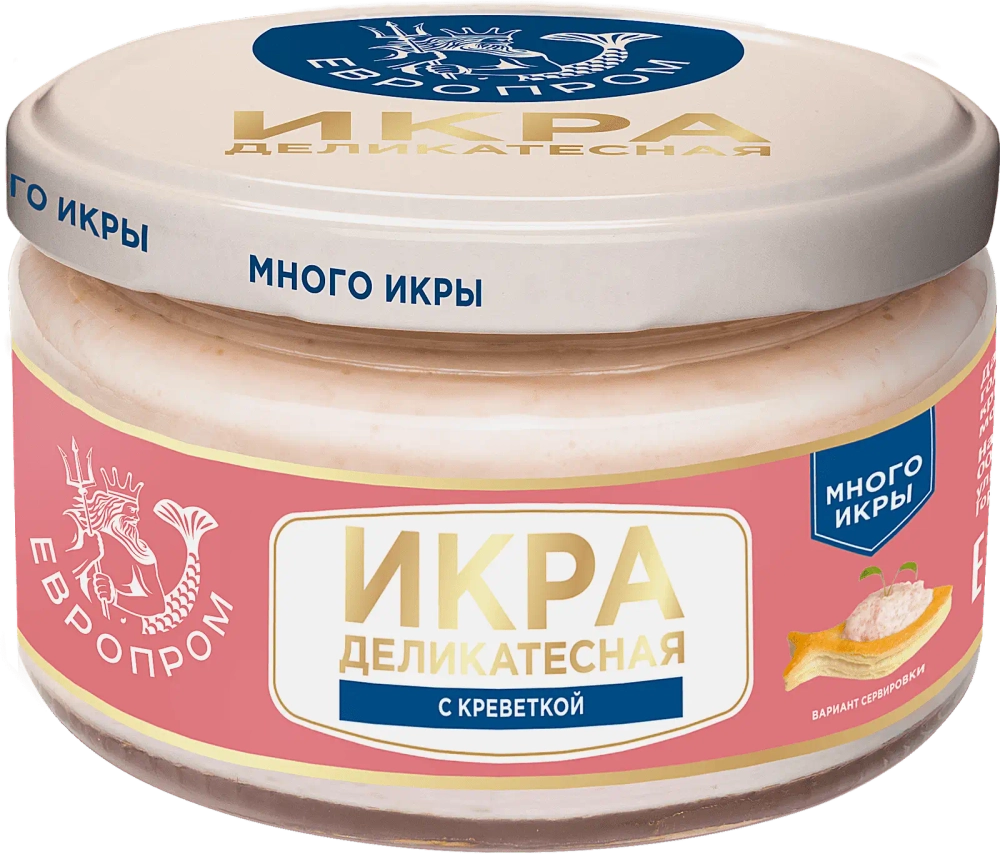 Икра мойвы Европром деликатесная с креветкой 180г