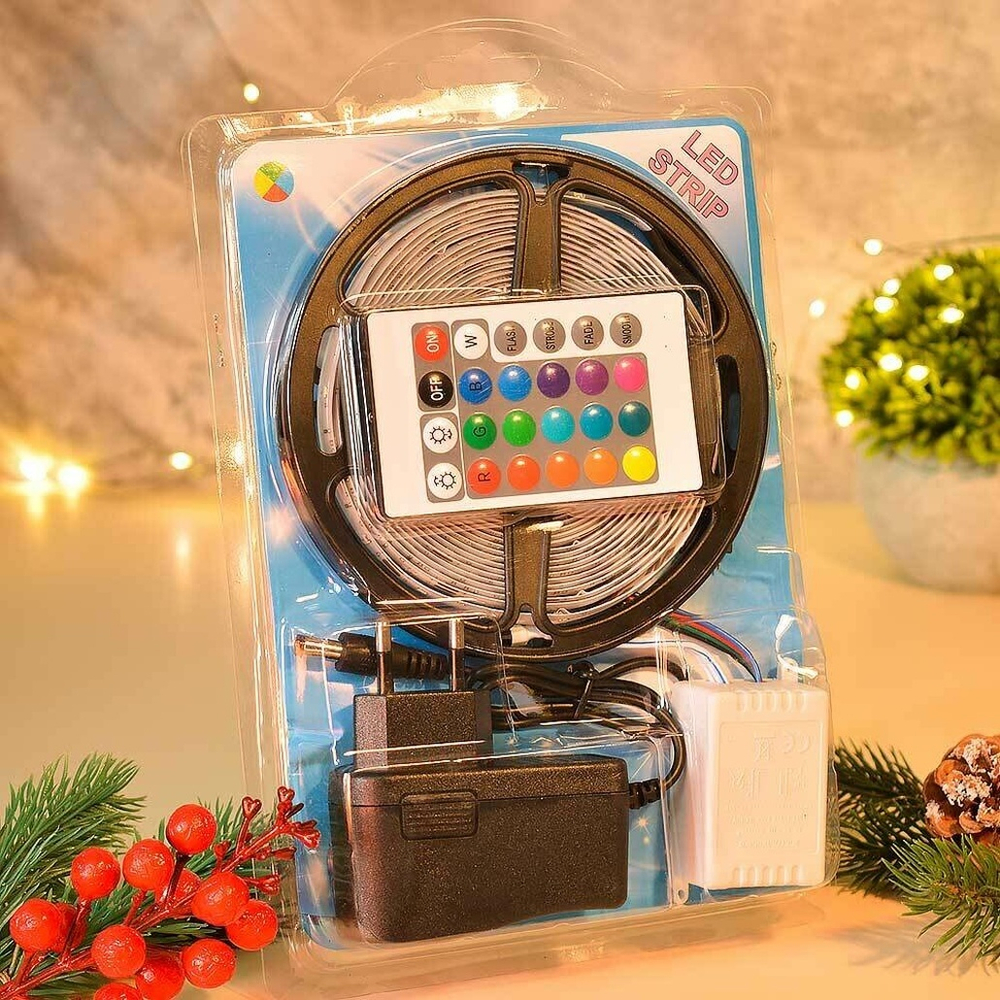 Лента светодиодная 300 ламп 5м 300, с пультом, мультицвет, LG-4-6