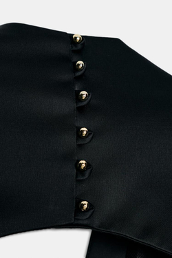 ZARA МИНИ-ПЛАТЬЕ-БАЛЛОН, ЧЕРНЫЙ