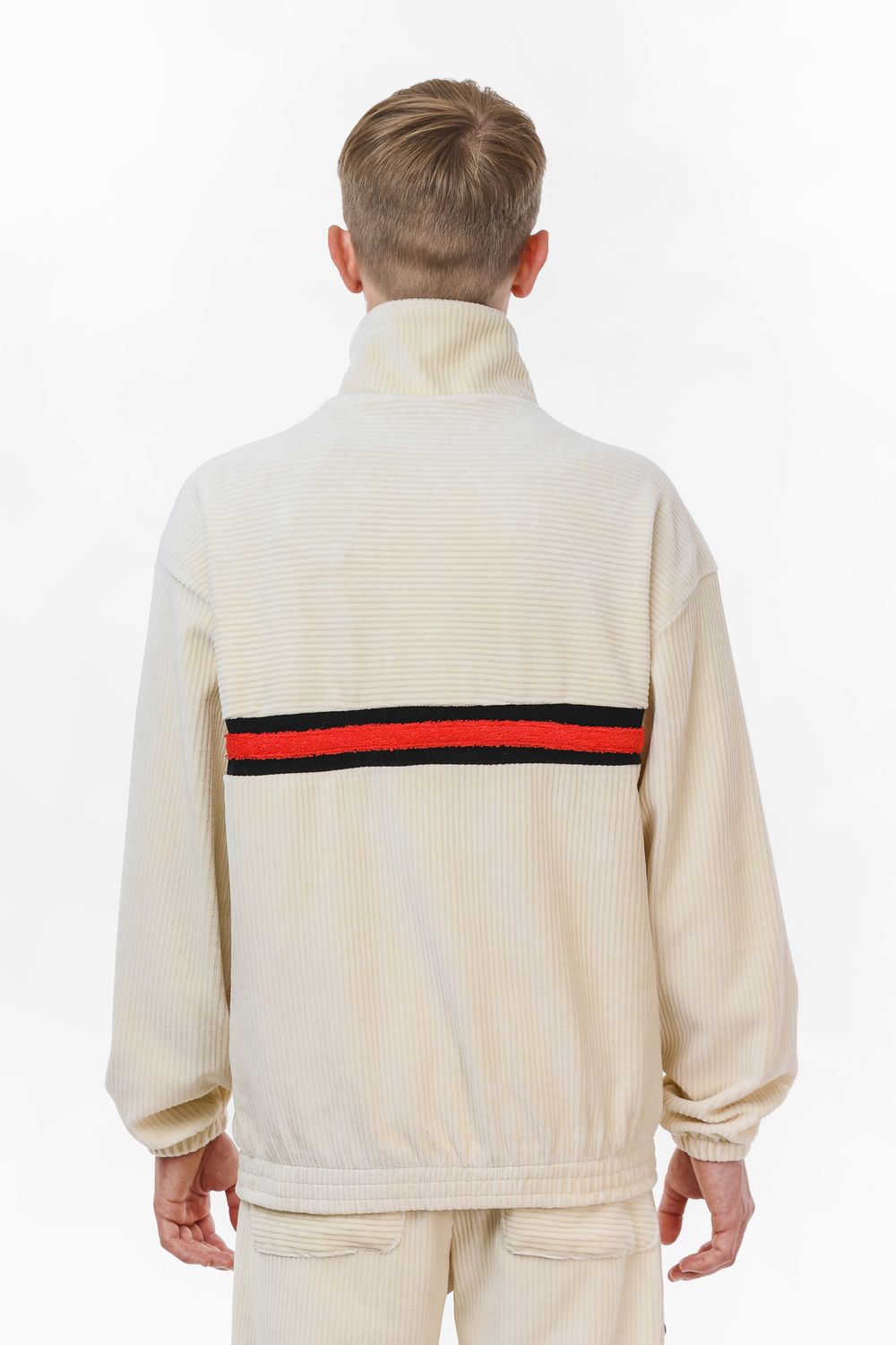 Олимпийка Ymkashix велюровая Stripe track белая