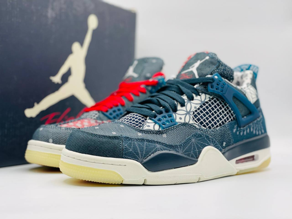 Кроссовки Nike Sports Men Jordan 4 Sashiko Ocean Blue