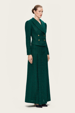 Зеленая твидовая юбка-макси "Эдит"