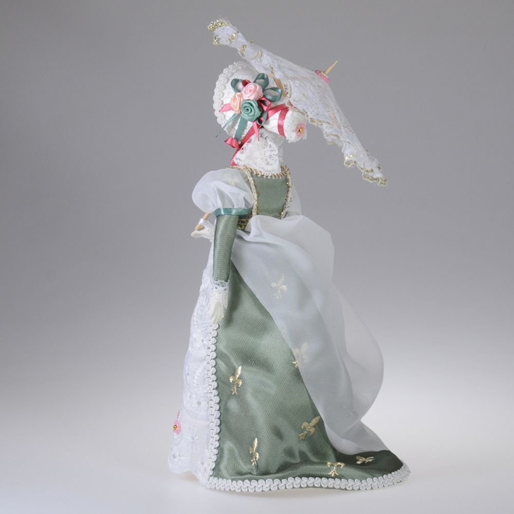 Сувенирная кукла со складным зонтиком в костюме начала 19 века