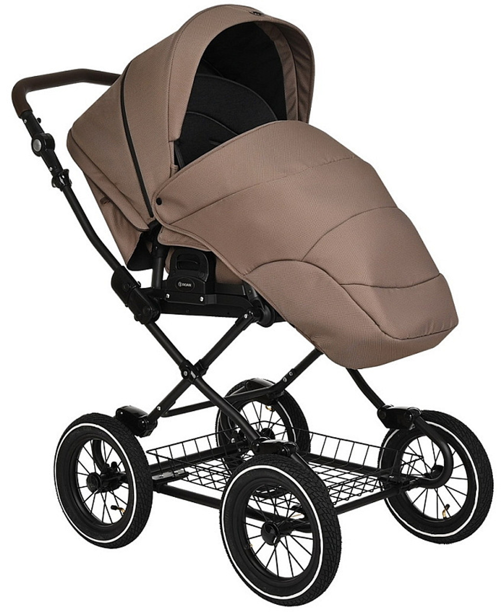 Детская коляска Roan Bass Next Classic d12 3 в 1 с автокреслом Avionaut Silver Black RCL265/1 Raisin Mood