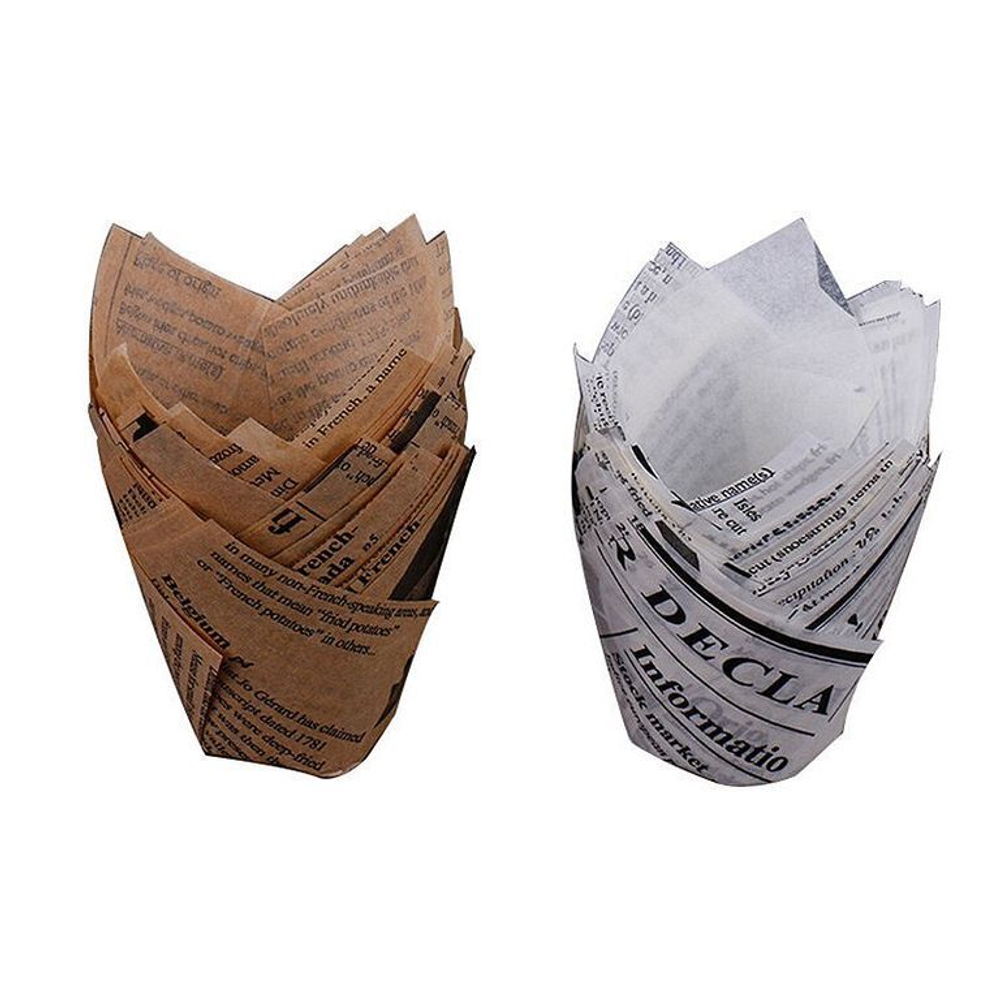 Форма бумажная «Тюльпан», 5х8 см (крафт газета, 200 штук)