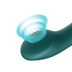 Зелёный вибростимулятор с пульсацией, вакуумной стимуляцией и функцией нагрева Zalo Queen G-spot PulseWave Vibrator with Suction Sleeve Jewel Green