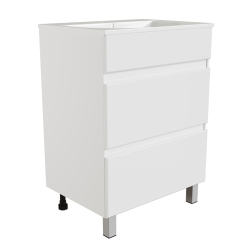 Тумба д/ванной "БРИКС-60" 2 ящ. под раковину "Breeze 60" меб. (Sanita Luxe) (ПВХ)(разбор)