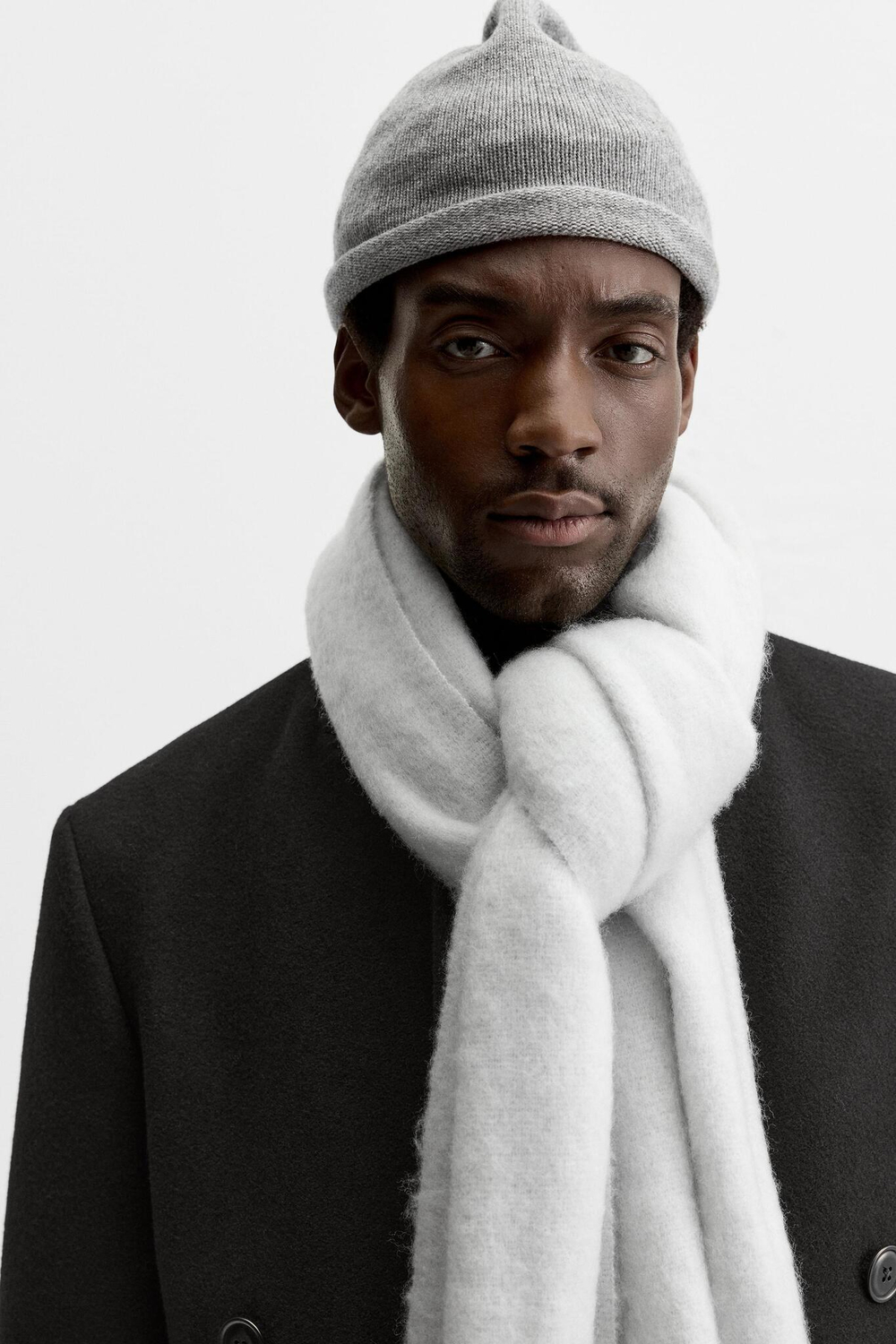 ZARA ШАРФ ИЗ РЕЛЬЕФНОЙ ТКАНИ, СВЕТЛО-ГОЛУБОЙ