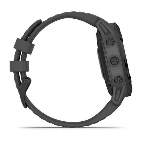 Мультиспортивные часы Garmin Fenix 6 Pro Solar- черные с серым ремешком 010-02410-11