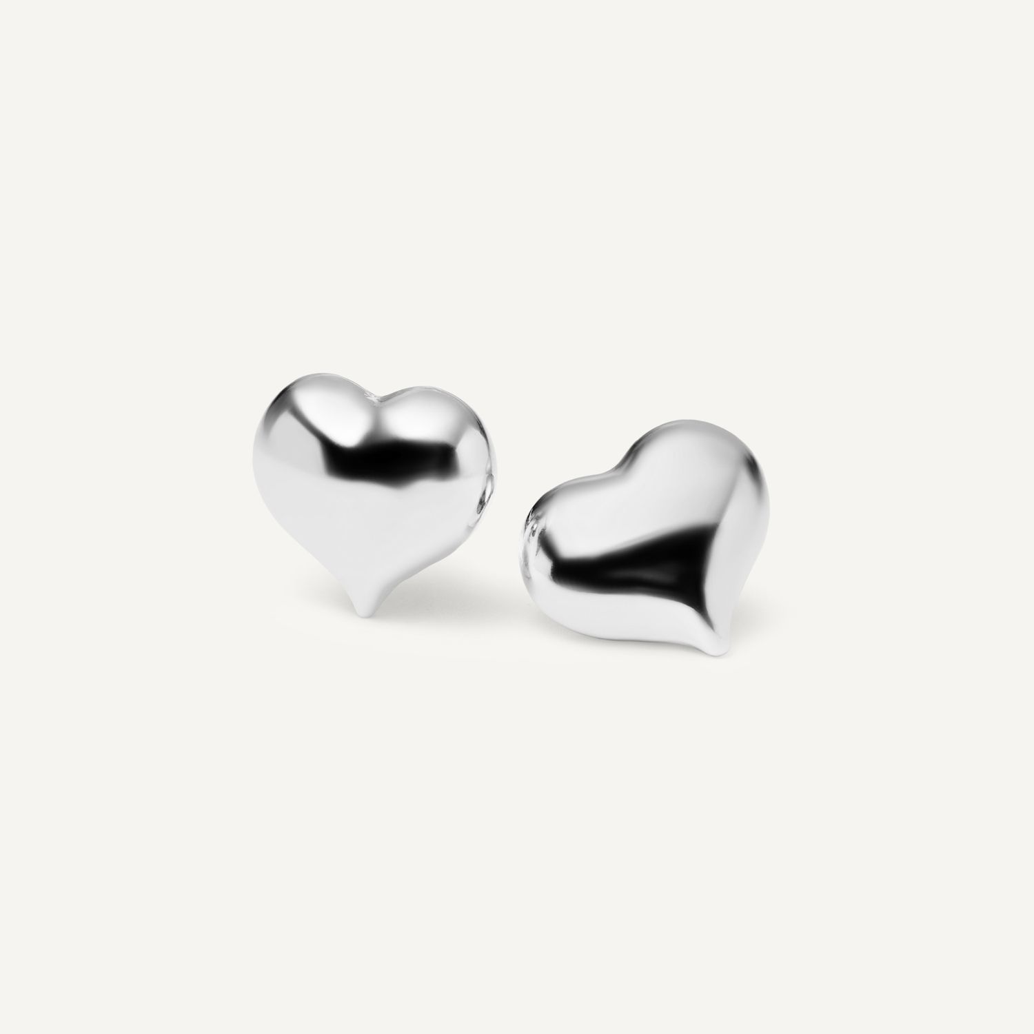 Серьги Smooth Hearts Earrings - Silver
