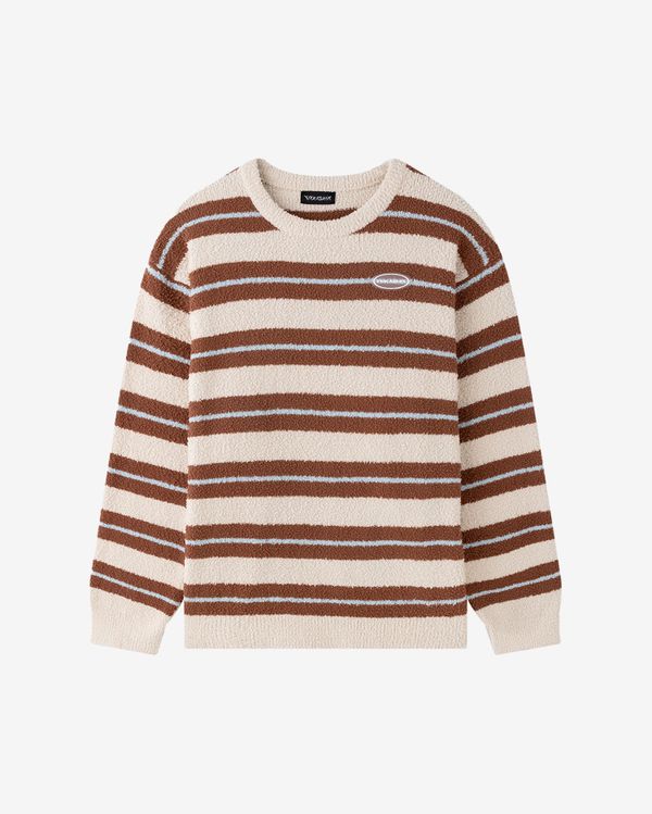 Свитер Soft Strips белый/кофейный - фото 1