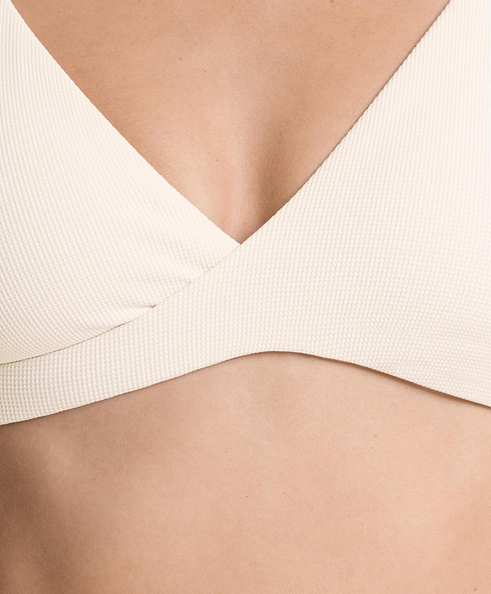 OYSHO Топ бикини с перекрещенными бретельками Piqué, экрю