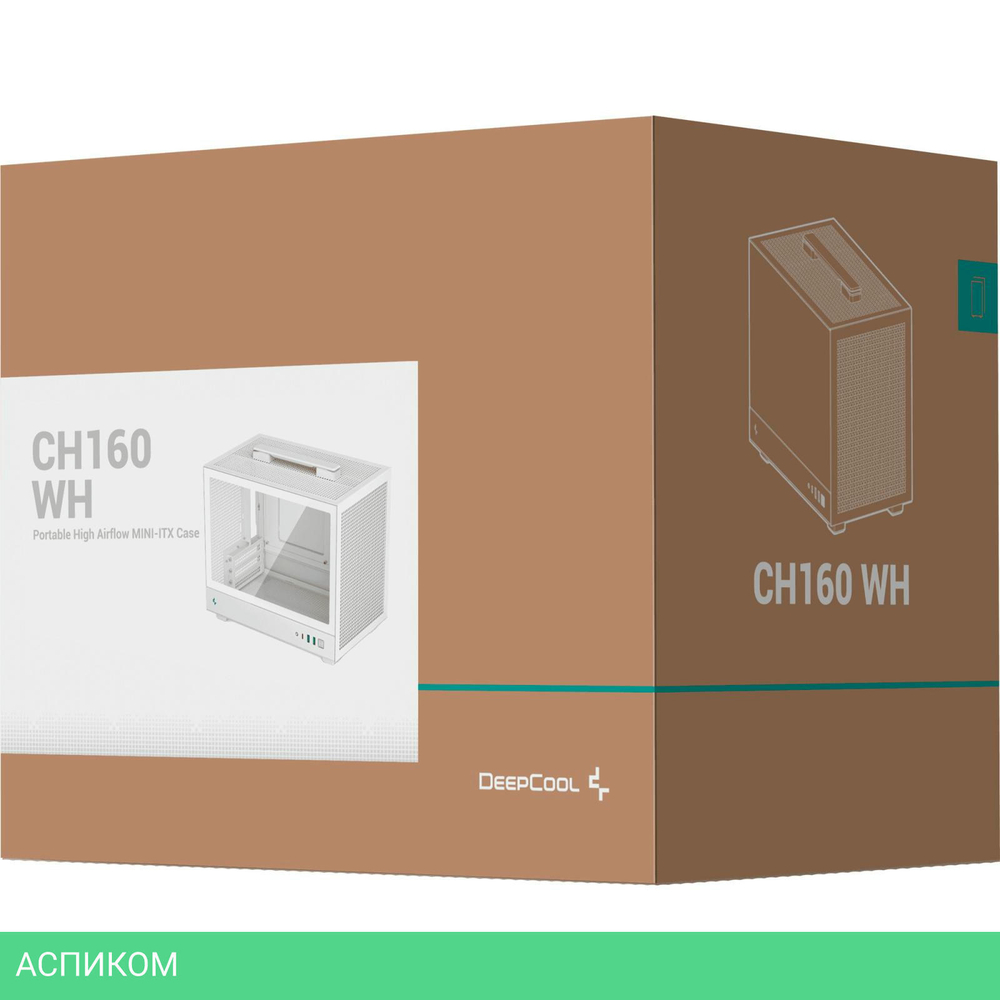 Корпус DeepCool CH160 WH без БП белый (R-CH160-WHNGI0-G-1)