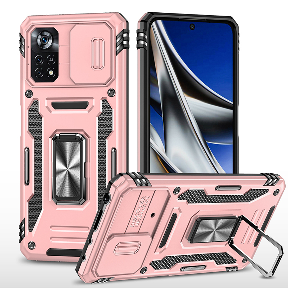 Чехол Safe Case с кольцом и защитой камеры для Xiaomi Poco X4 Pro 5G