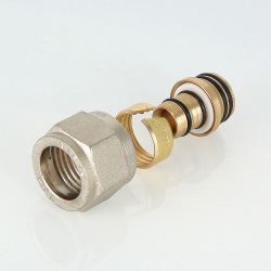 Фитинг коллекторный обжимной для металлополимерной трубы  16 (2,0) мм x 1/2"