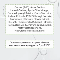 Шампунь с яблочным уксусом и салициловой кислотой / Hair System Apple Cider Vinegar Shampoo 420 мл