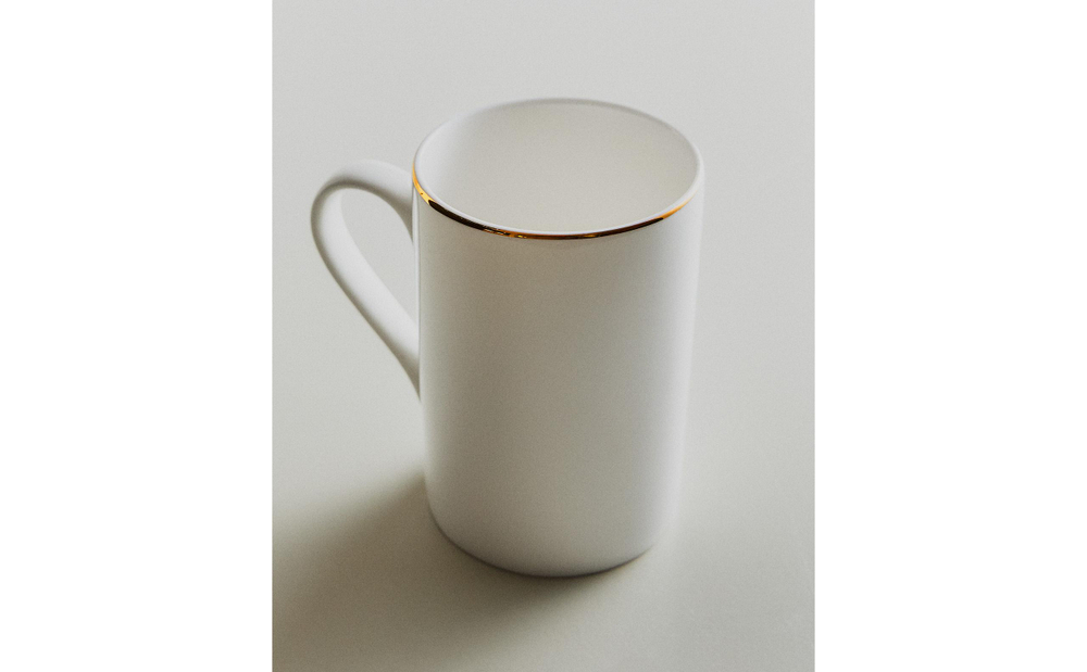 Zara Home чашка из костяного фарфора, цвет золотой, 11 см
