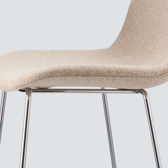 Барный стул Neo Soft 77 см, бежевый, ножки хром