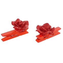 GAEM Набор из 8шт Украшение новогоднее "Прищепка-Роза", L11 W9,5 H2,5 см