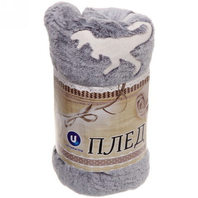 Плед 150*200см «Neon-Динозавры» светящийся, цвет серый, микрофлис Ультрамарин