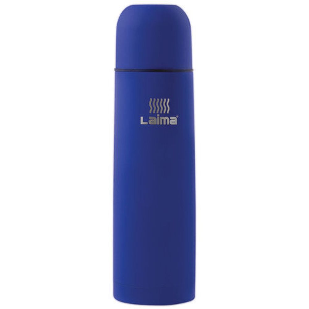 Термос LAIMA классический с узким горлом, 0,5 л, нержавеющая сталь, синий, 605122