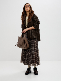 Жакет из экокожи свободного силуэта