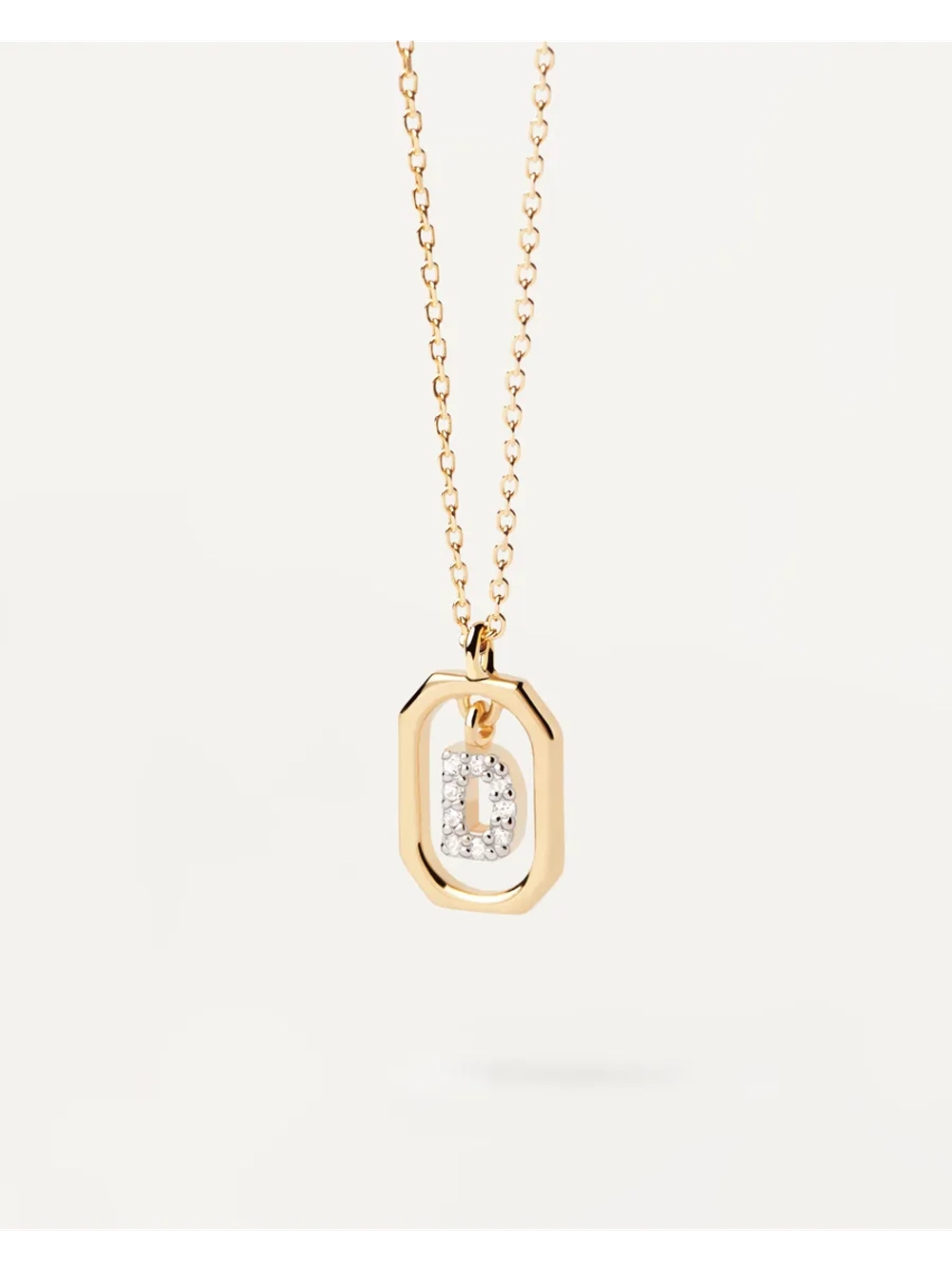Колье женское PDPaola Мини-Буква D серебро 925 пробы покрытое золотом 750 пробы CO01-515-U