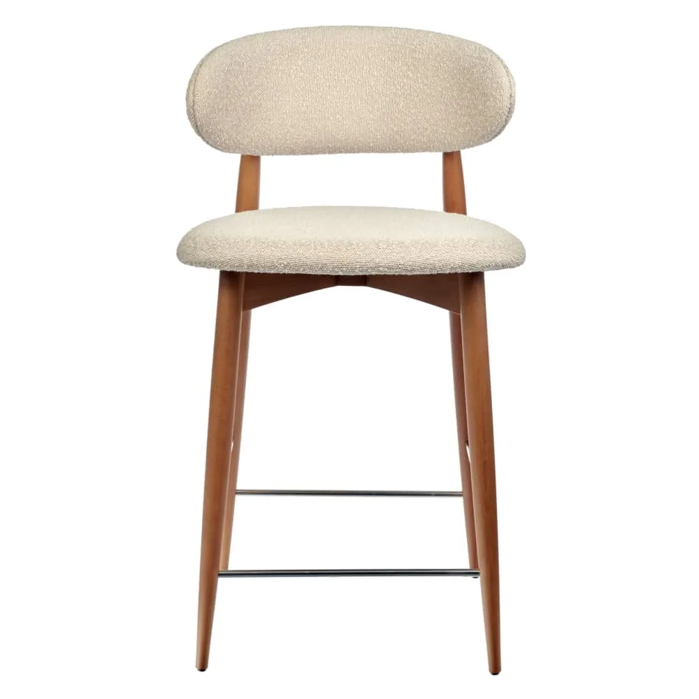 Стул полубарный Bradex Home Lucas латте букле с ножками цвета орех