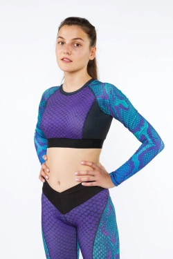 Топ лонгслив Snake QOZA, фиолетовый, xs-s