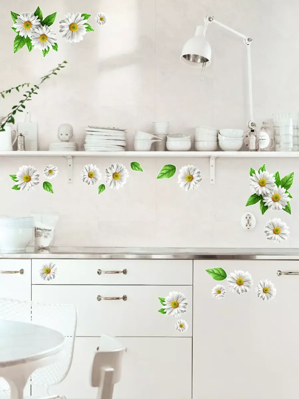 Наклейки интерьерные Ромашки для дизайна и декора 2 листа