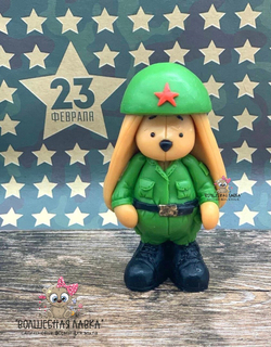 Силиконовая форма Зайка военный