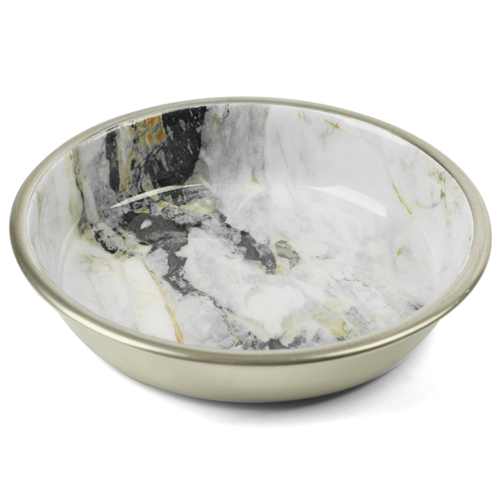 Миска металлическая на резинке "мрамор", 0,25л, triol