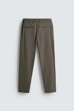 ZARA БРЮКИ SLIM FIT COMFORT, СЕРО-КОРИЧНЕВЫЙ