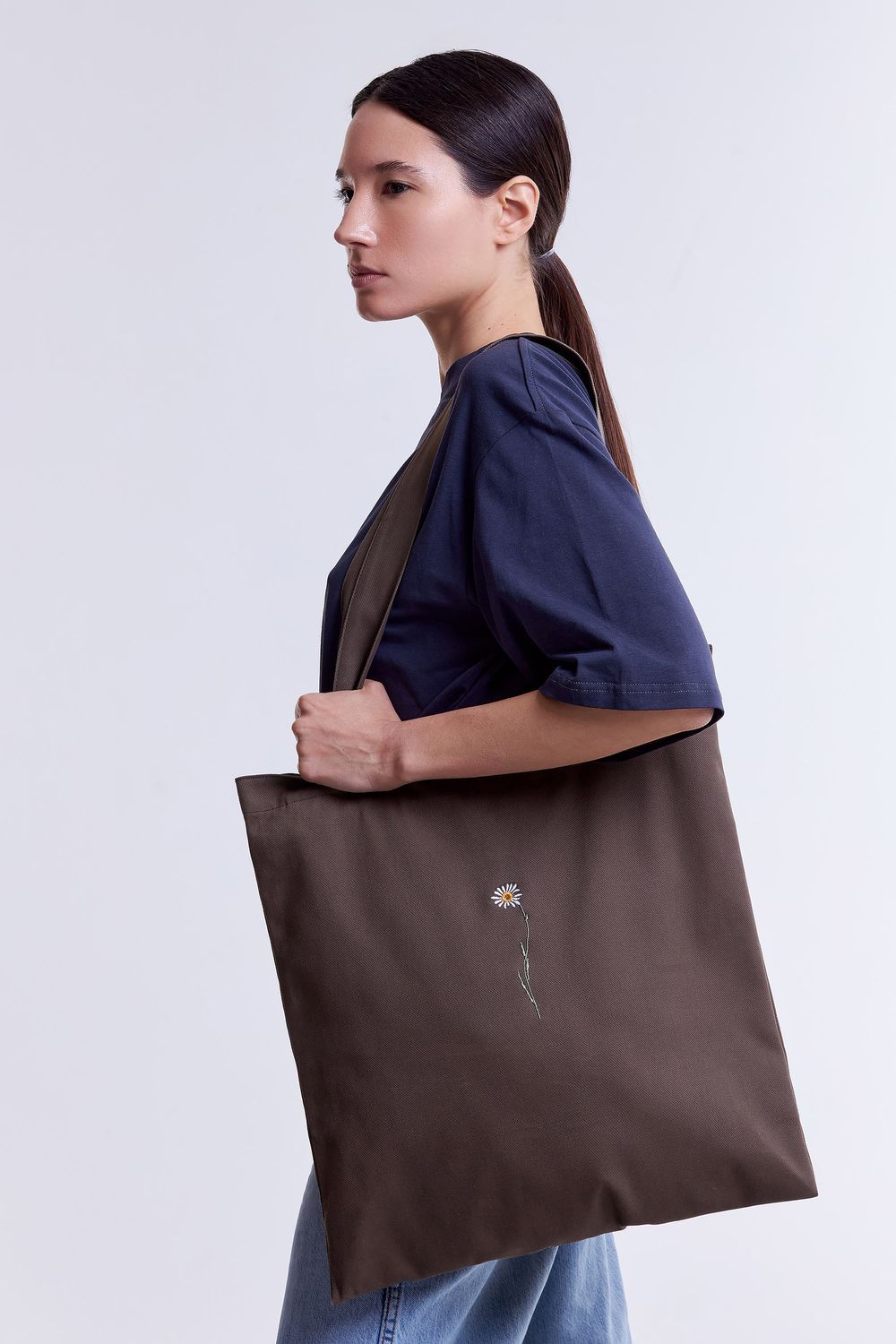 Шоппер Гербарий Ромашка коричневый