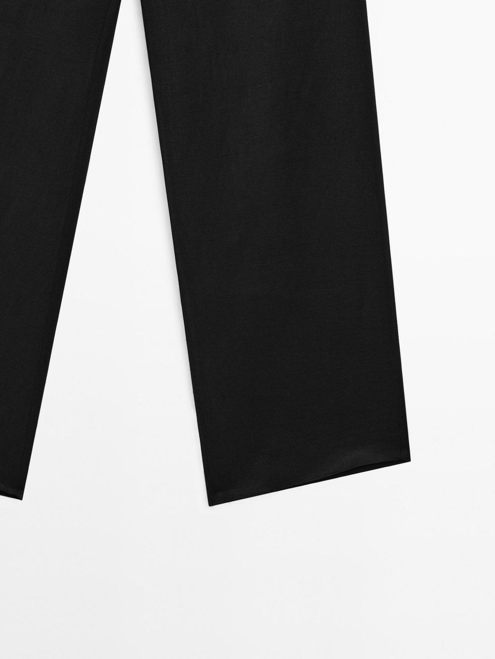 Massimo Dutti Брюки прямого кроя с поясом, черный