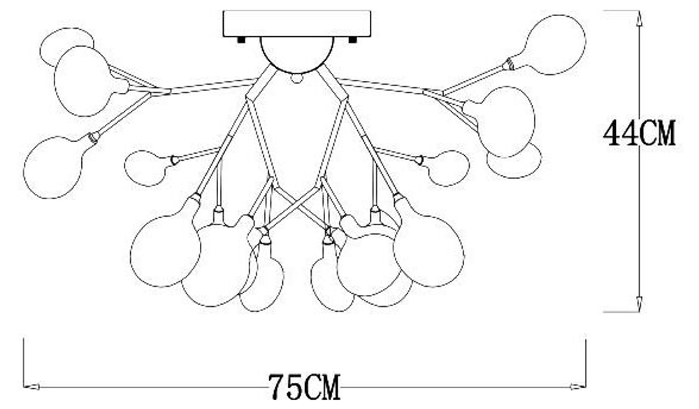 Накладная люстра Arte Lamp A7274PL-27WH